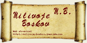 Milivoje Boškov vizit kartica